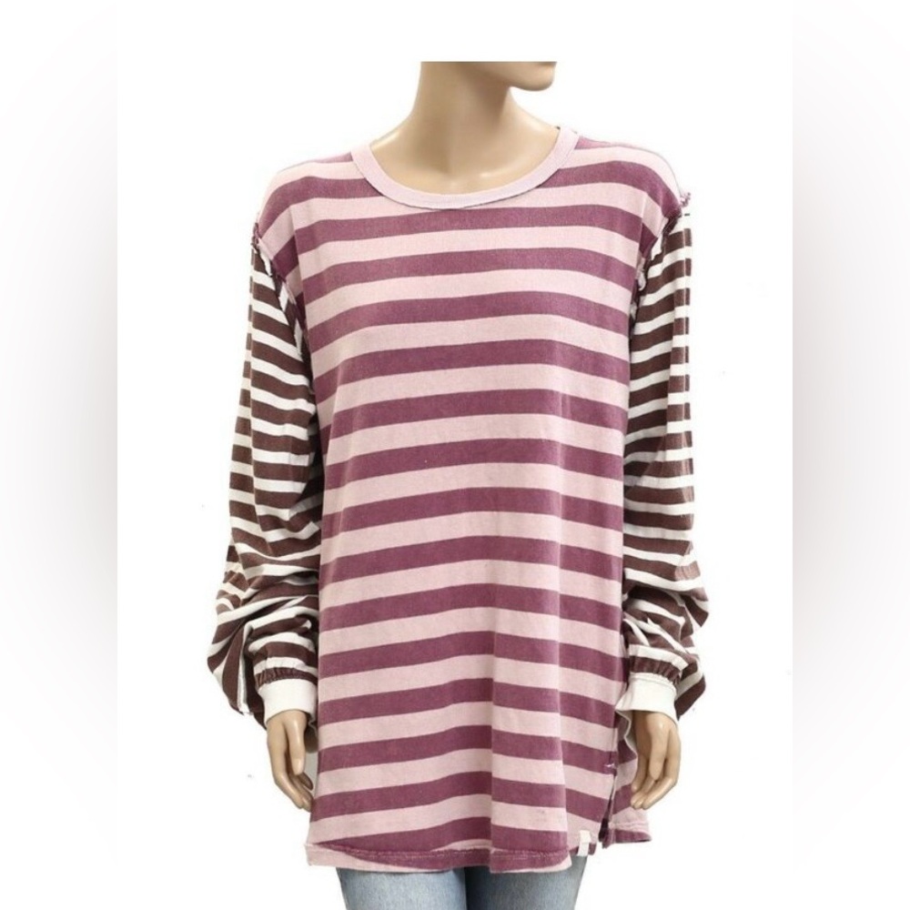 Free people we the free Sawyer stripe tee tunic top